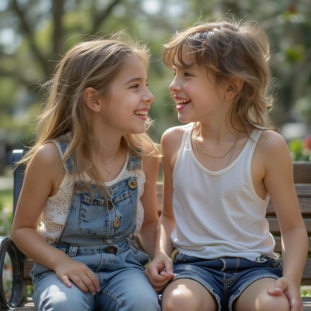 Brother and Sister Laughing