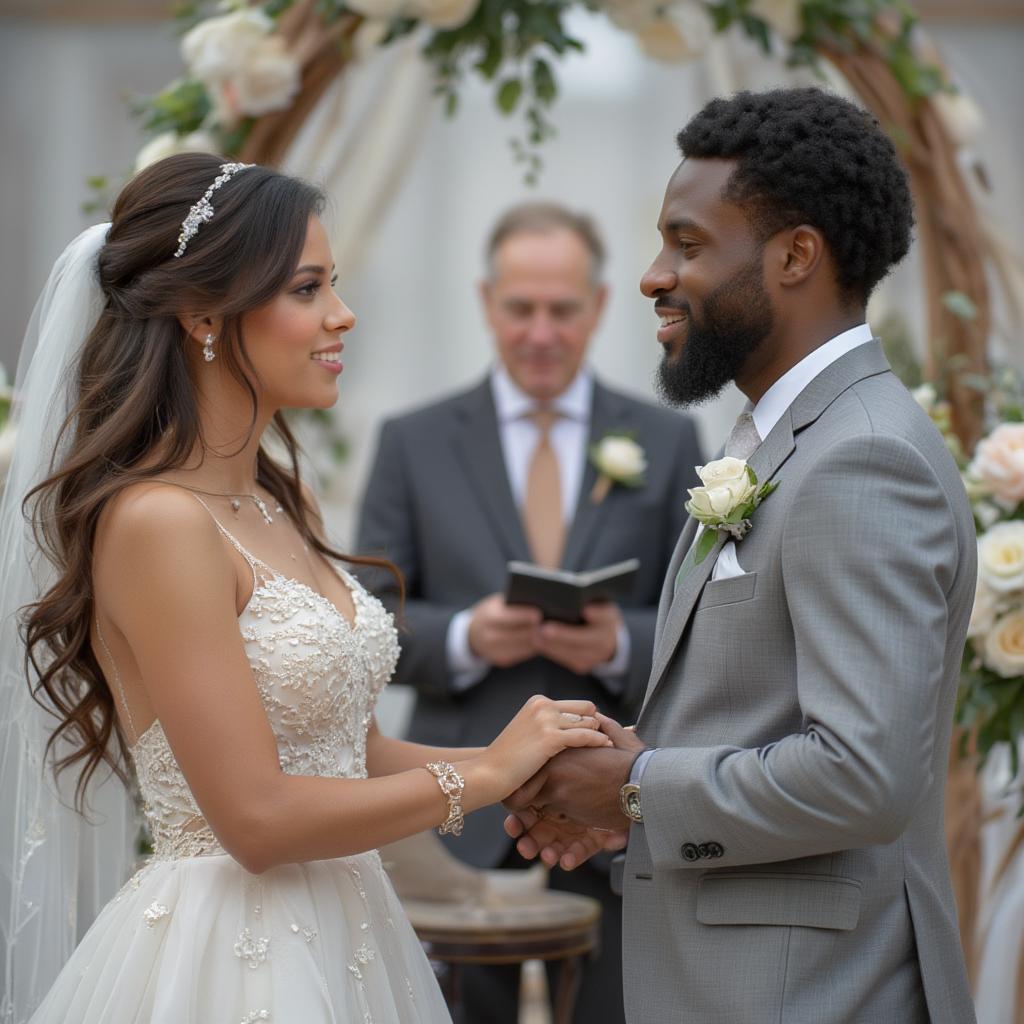 Chelsea and Kwame at their Wedding