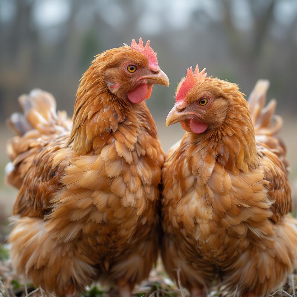 Chicken Comforting Another Chicken