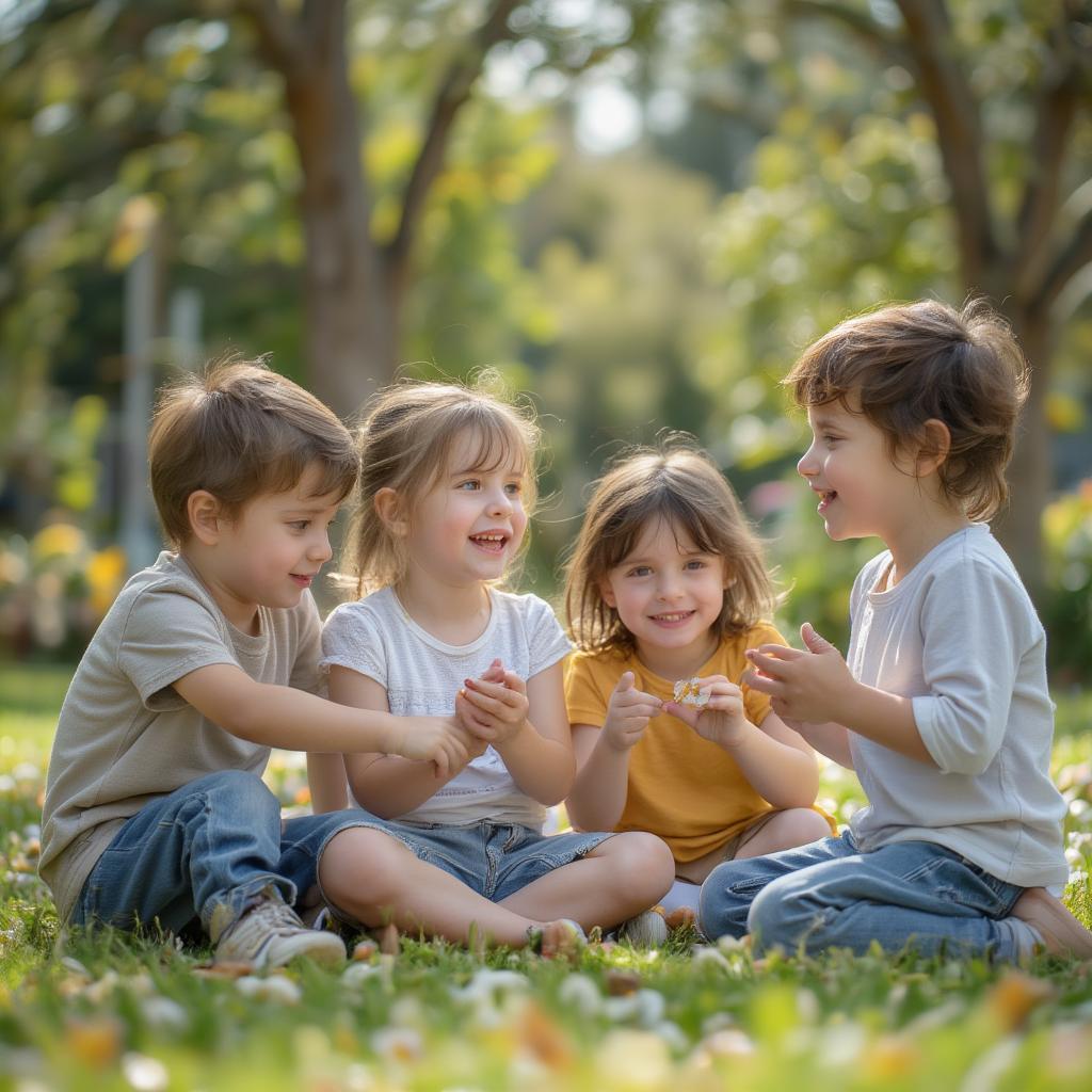 Children Playing Together Harmoniously