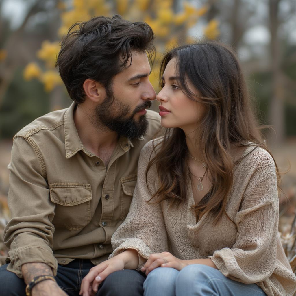 Couple engaged in deep conversation