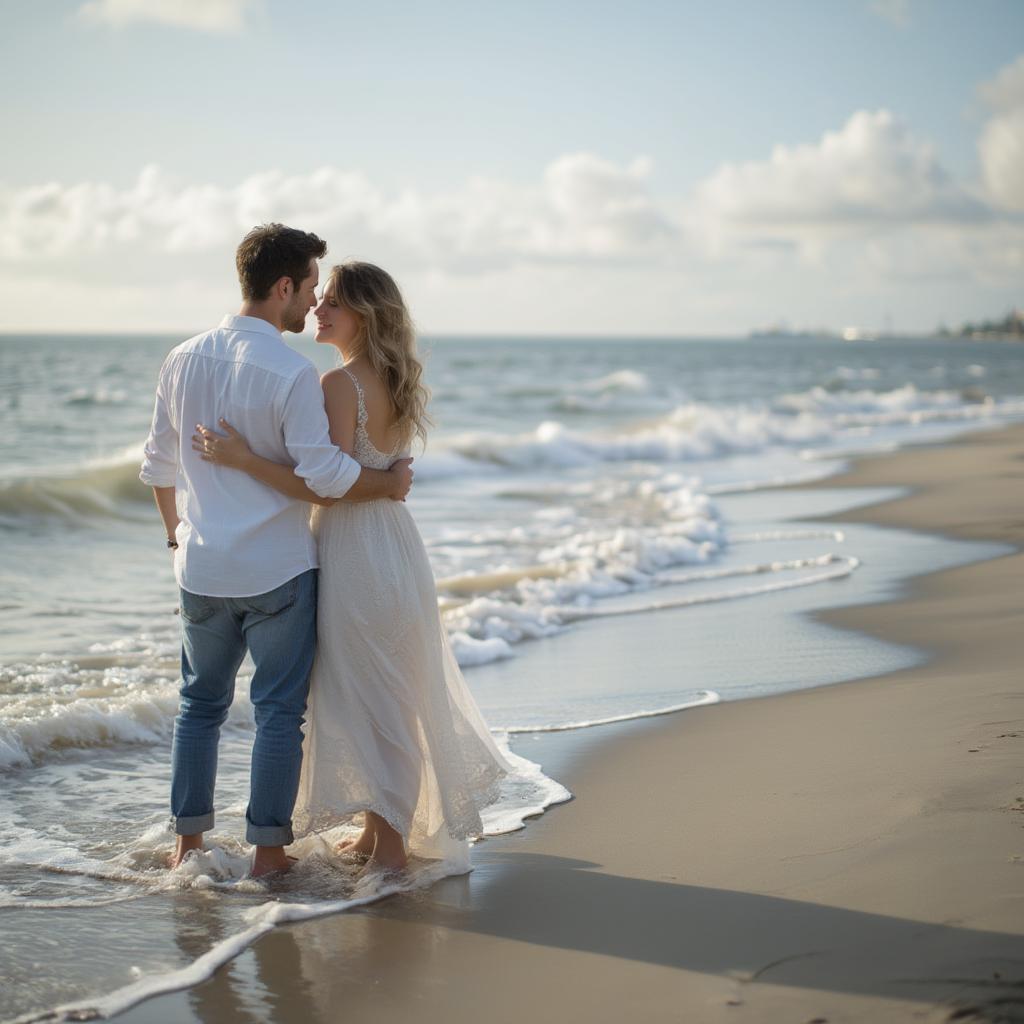 Couple Embracing on a Beach