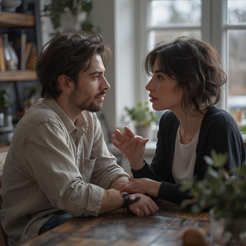 Couple Engaging in Deep Conversation