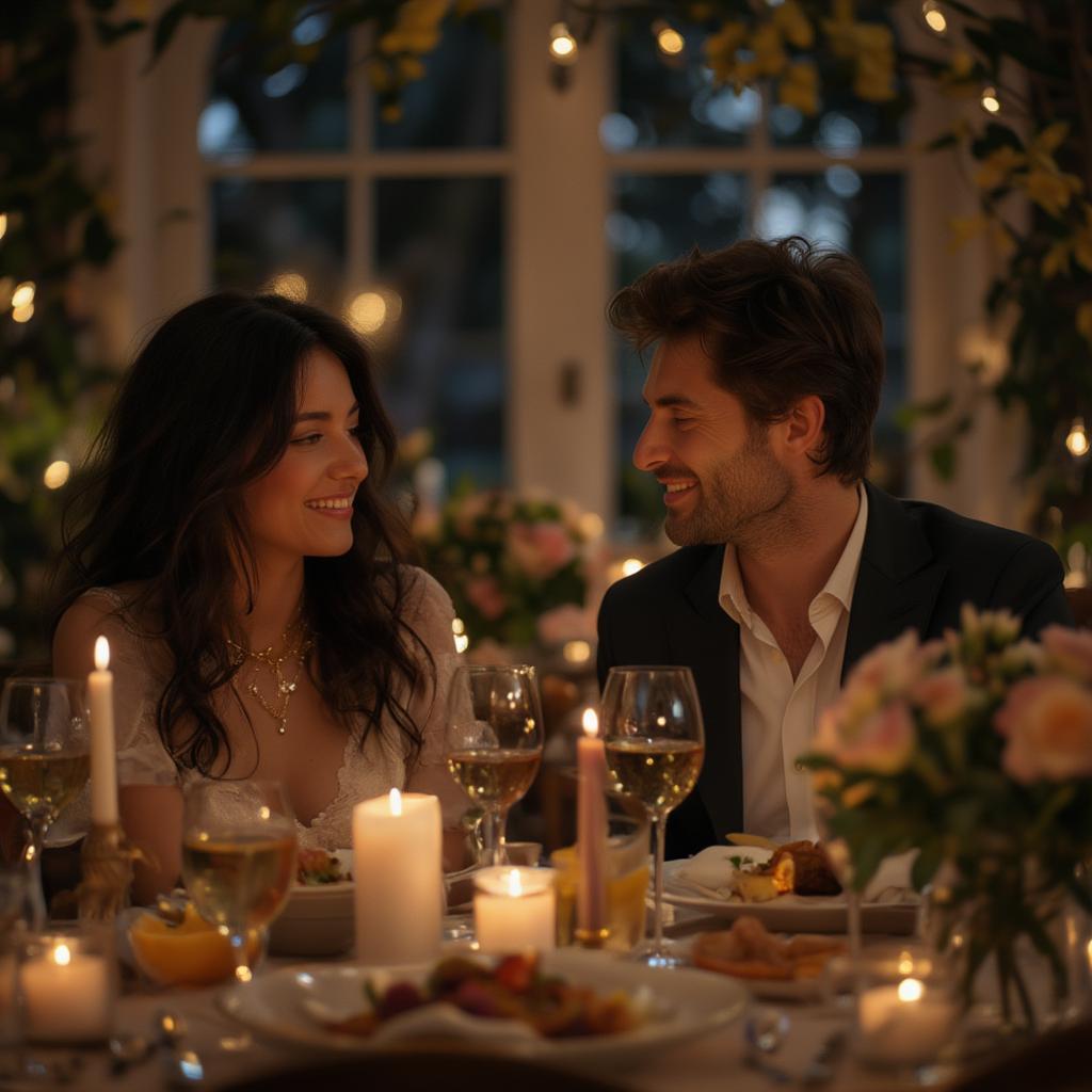 Couple Enjoying a Romantic Dinner