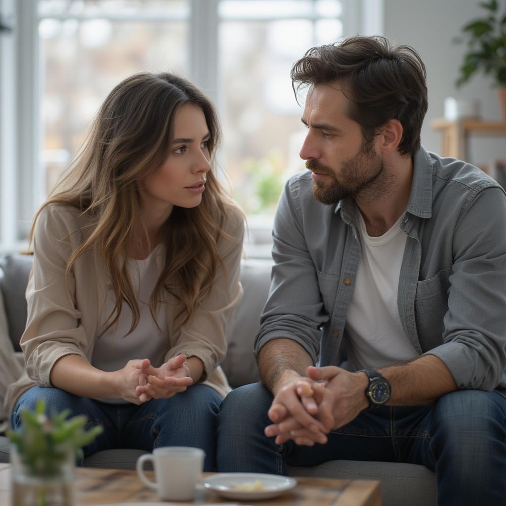 Couple Having a Serious Conversation