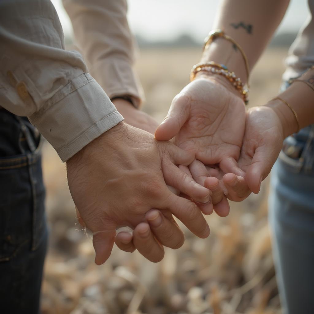 Couple Holding Hands on Their Eleven Month Anniversary