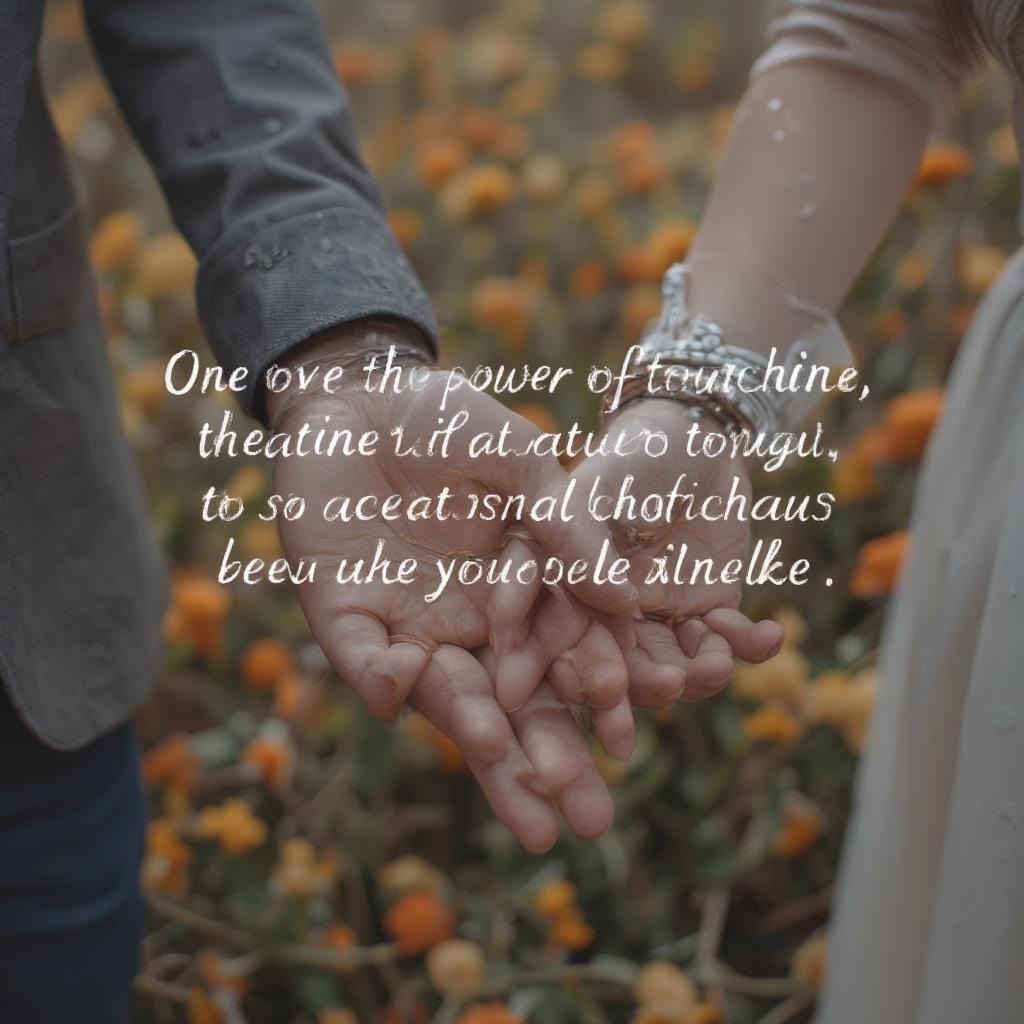 Close-up of a couple holding hands, with a beautiful love quote overlaid on the image.