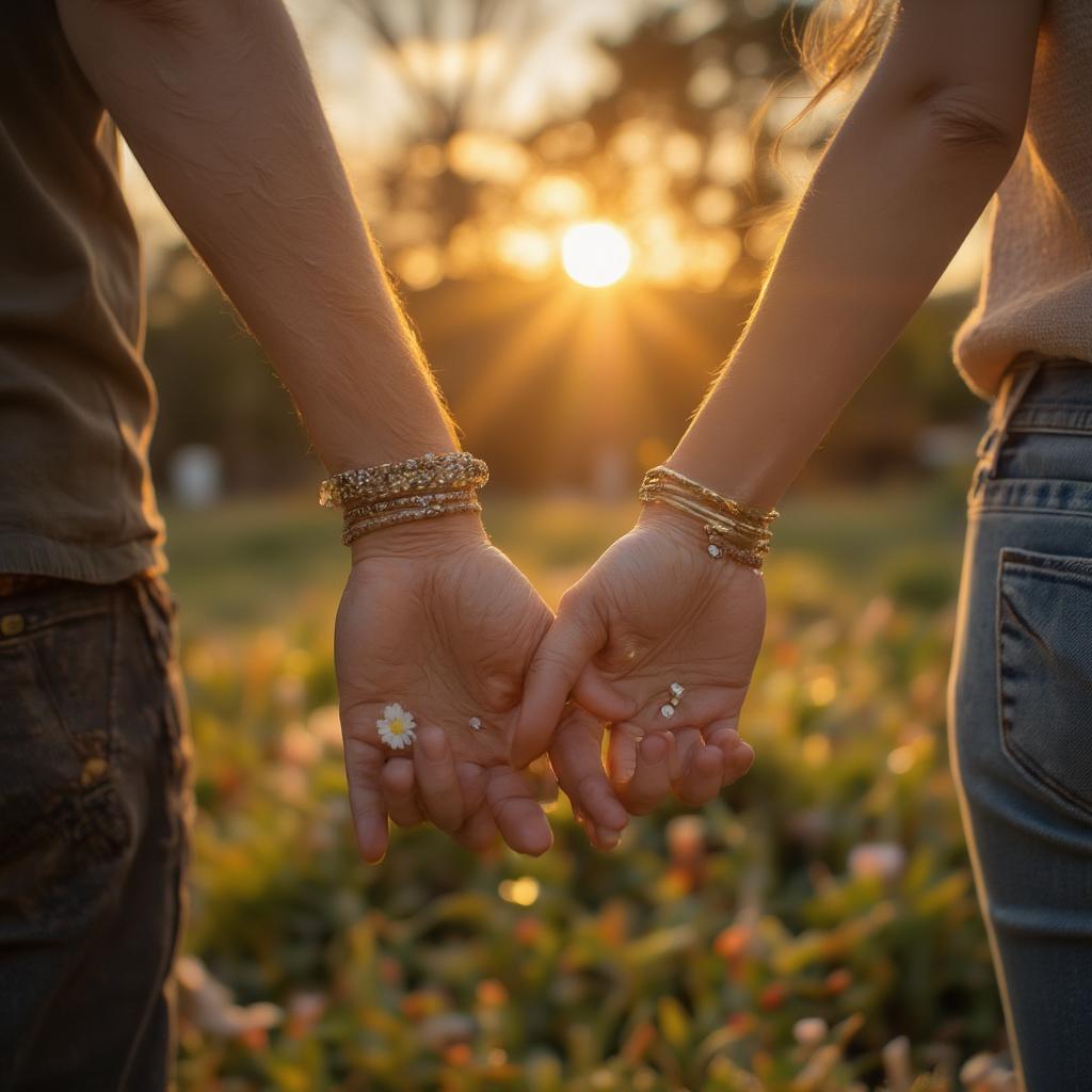 Couple Holding Hands Walking