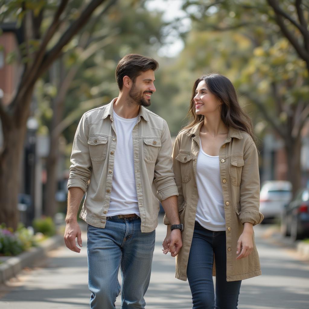 Couple Holding Hands While Walking