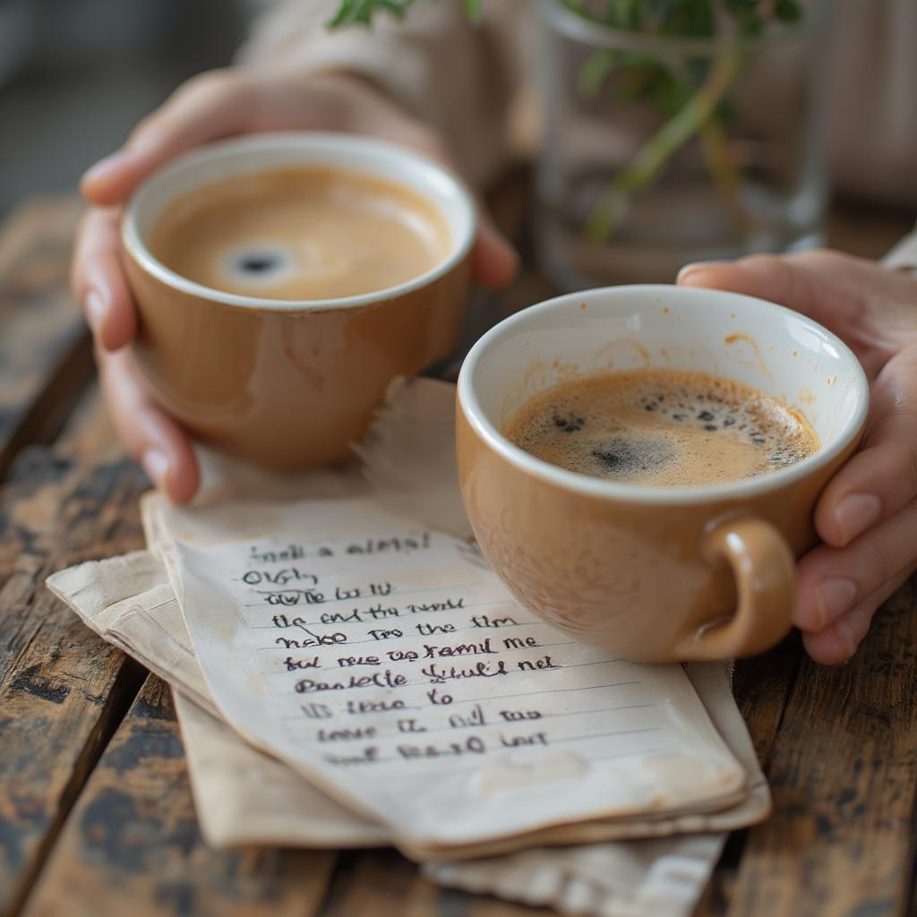 Couple Morning Coffee Love Notes