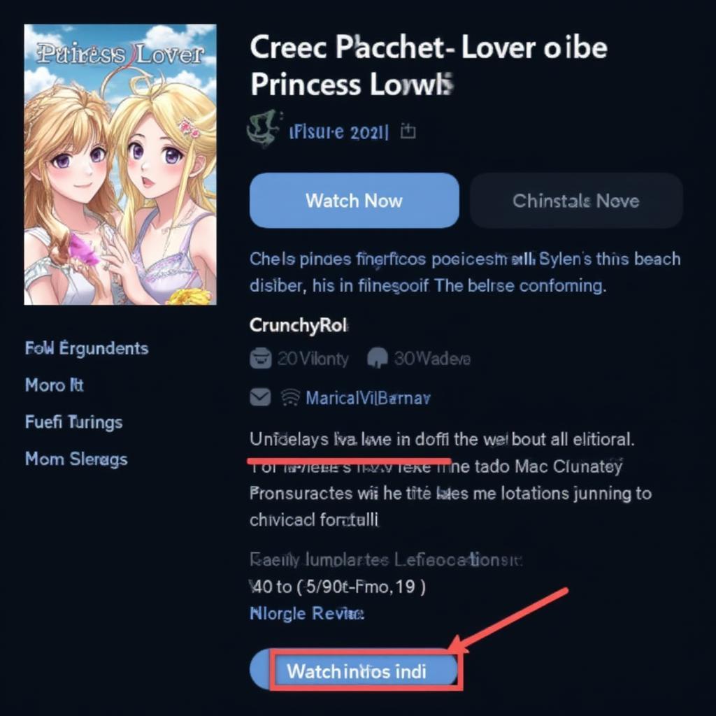 Crunchyroll streaming Princess Lover