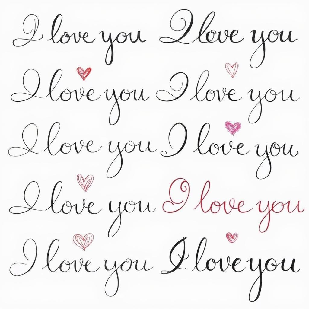 Cursive "I Love You" Variations