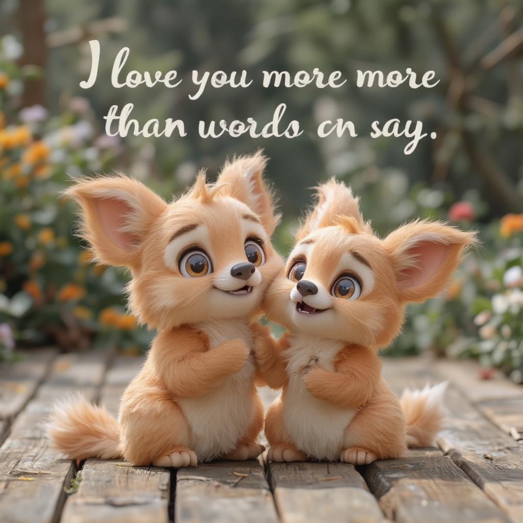 Cute Animated Love Quote with Animals