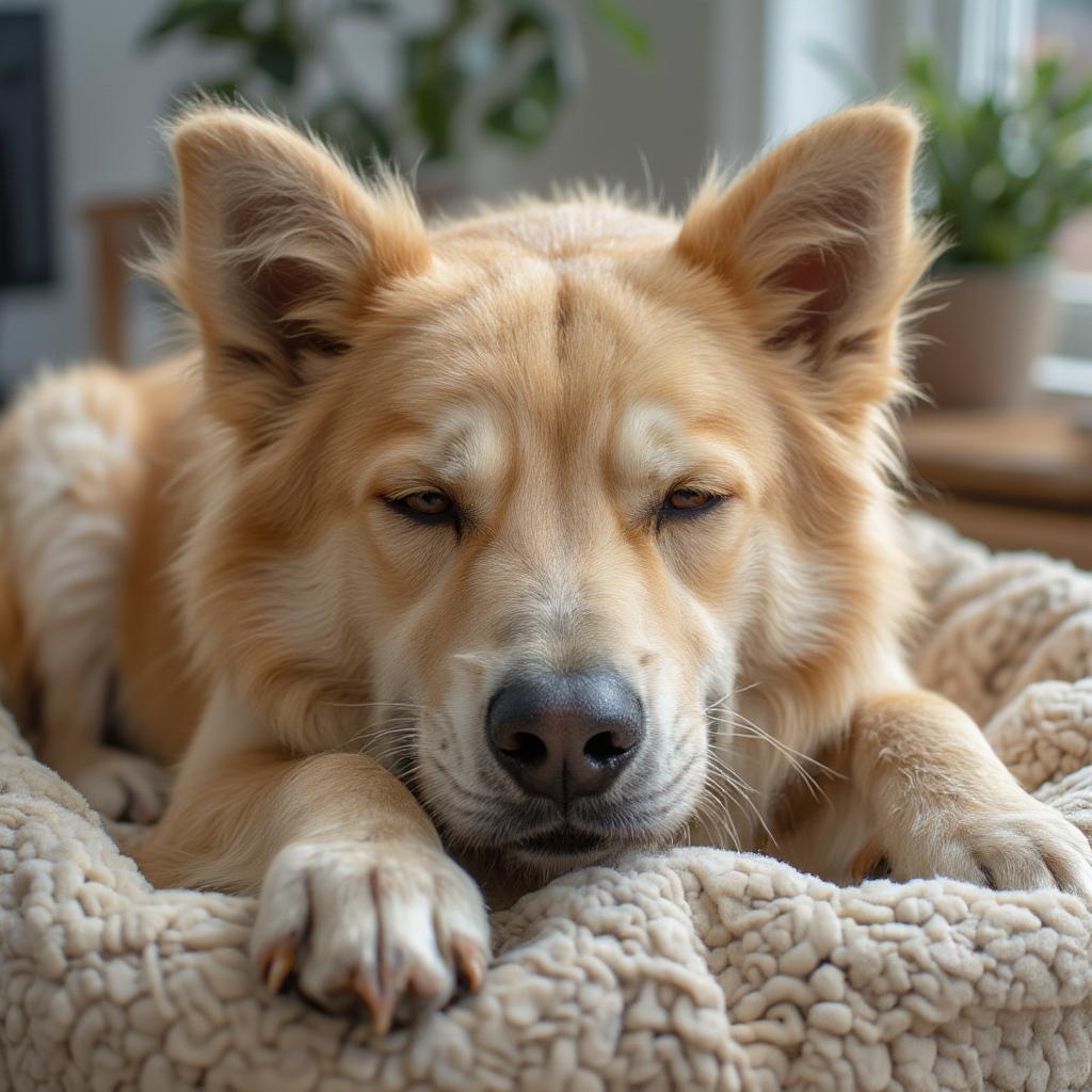 Dog Resting Peacefully at Home