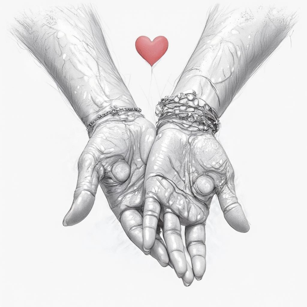 Intertwined hands symbolizing love and connection