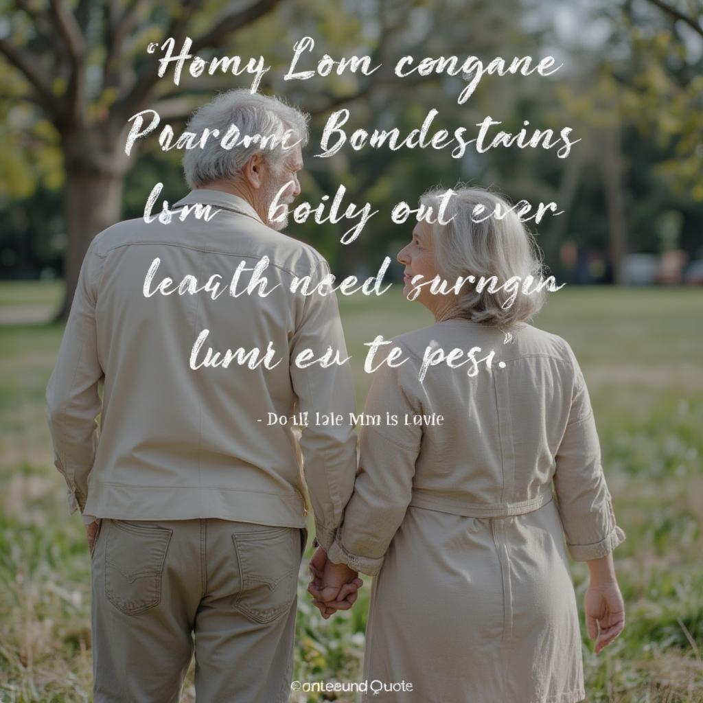 Elderly Couple Holding Hands in a Park, Representing Enduring Love