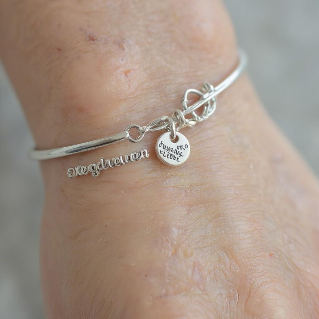 Engraved Bracelet with Romantic Quote