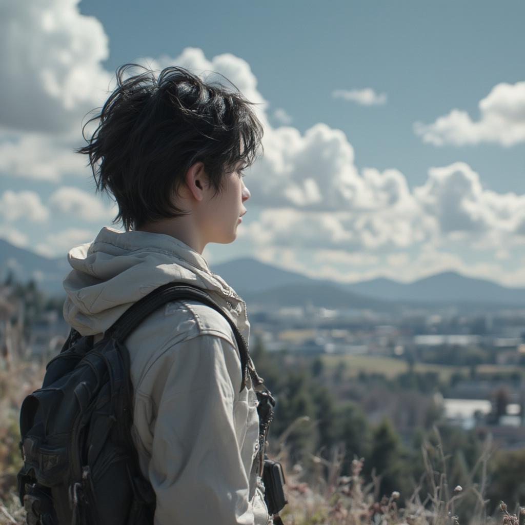 Eren looking towards the horizon, symbolizing his yearning for freedom