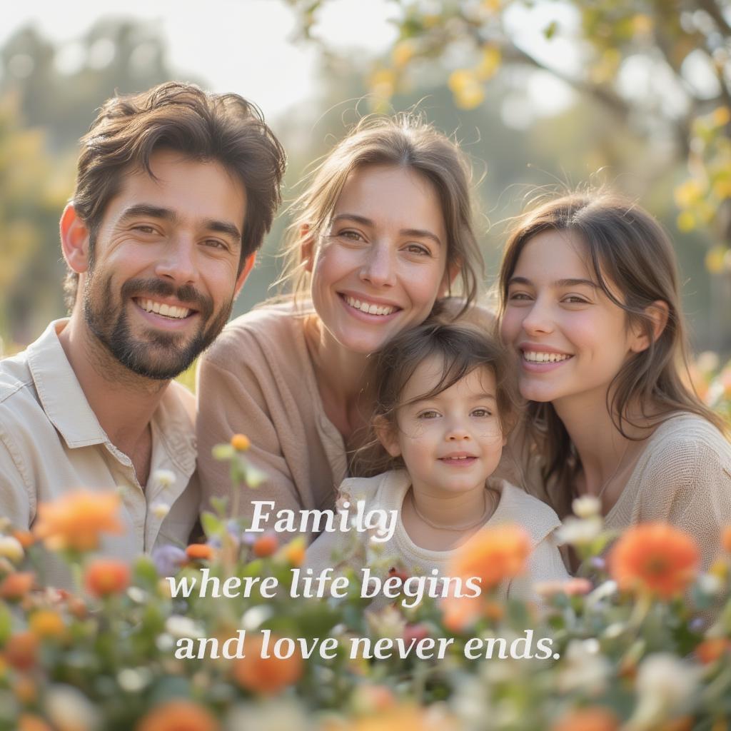 Family Picture with I Love You Quote