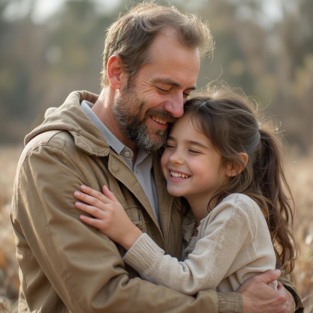 Father and Daughter Embracing