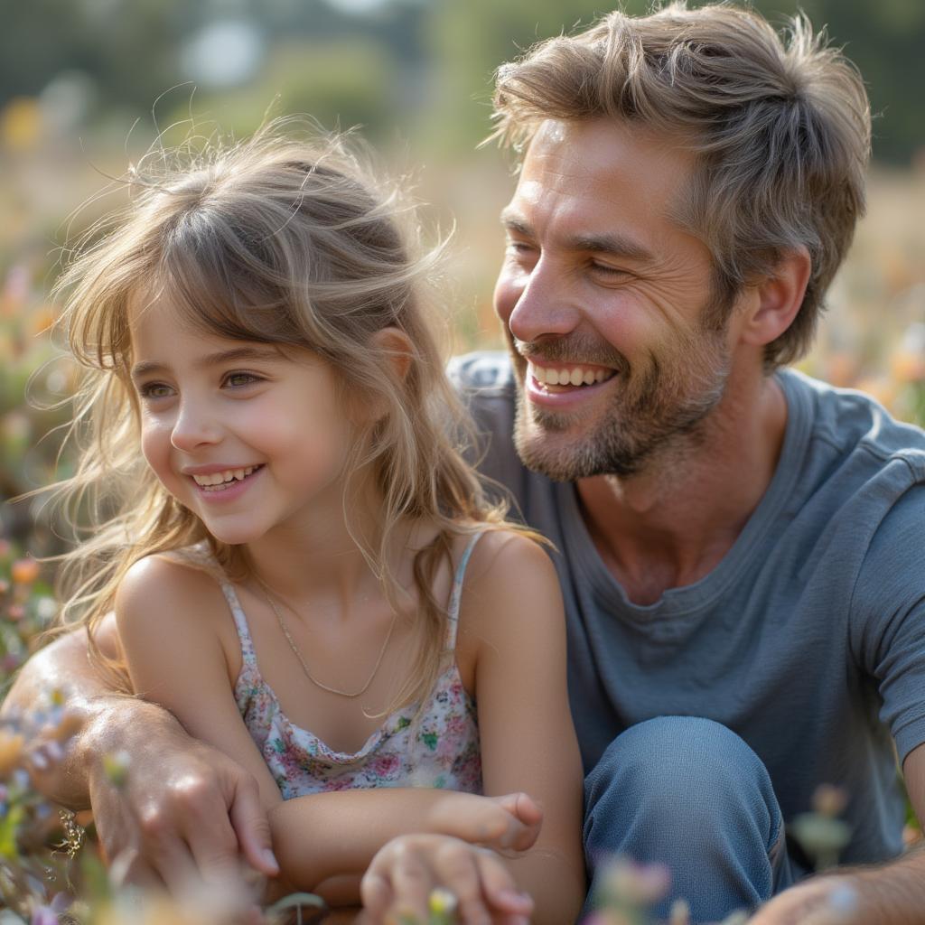 Father and daughter sharing a laugh