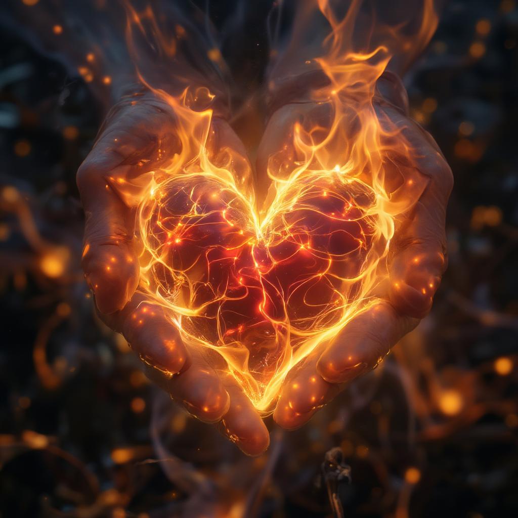 Love Quotes with Fire: A Fiery Heart Symbol