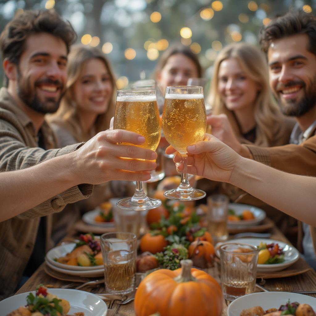 Friends Celebrating Thanksgiving Together