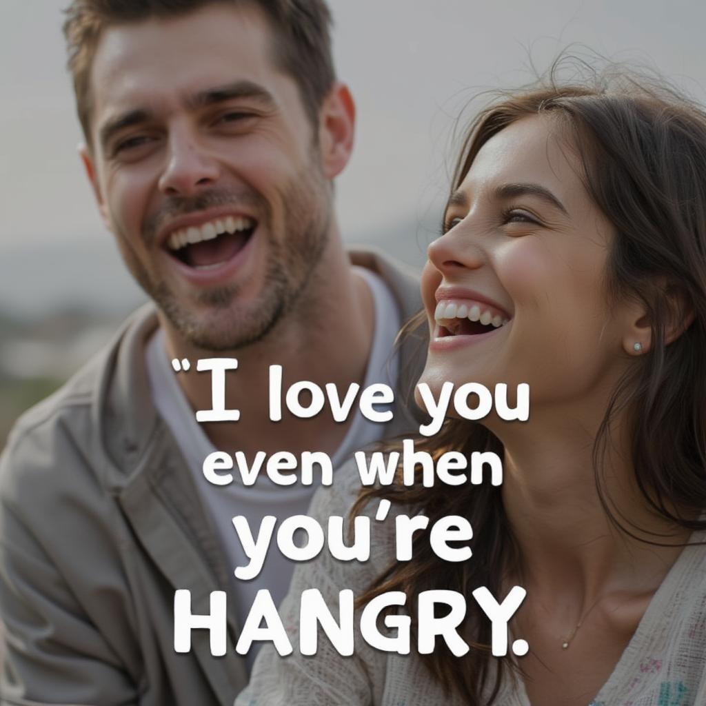 Funny Couple with a Playful Love Quote - Ideal for a Facebook Cover Photo