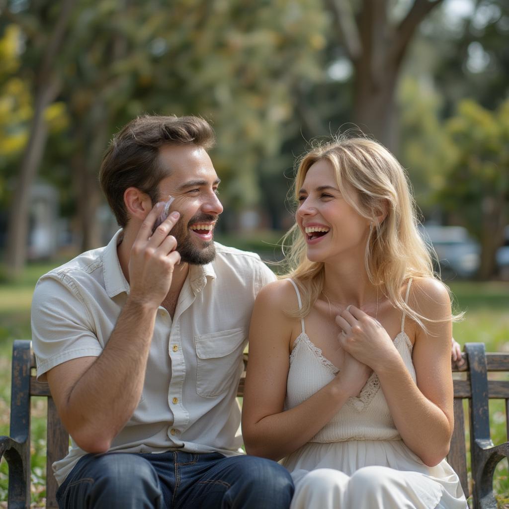 Funny Romantic Quotes for Her: A Couple Laughing Together