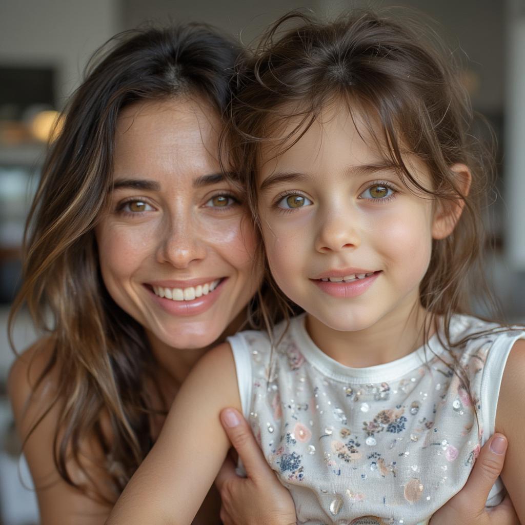 A mother and child sharing a warm embrace, demonstrating genuine affection and connection.