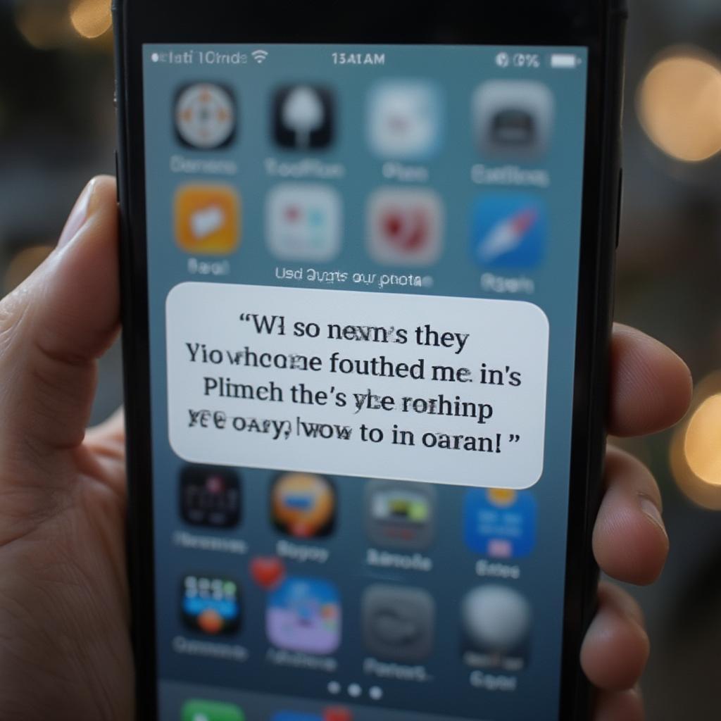 A phone displaying a text message with a good morning love quote.