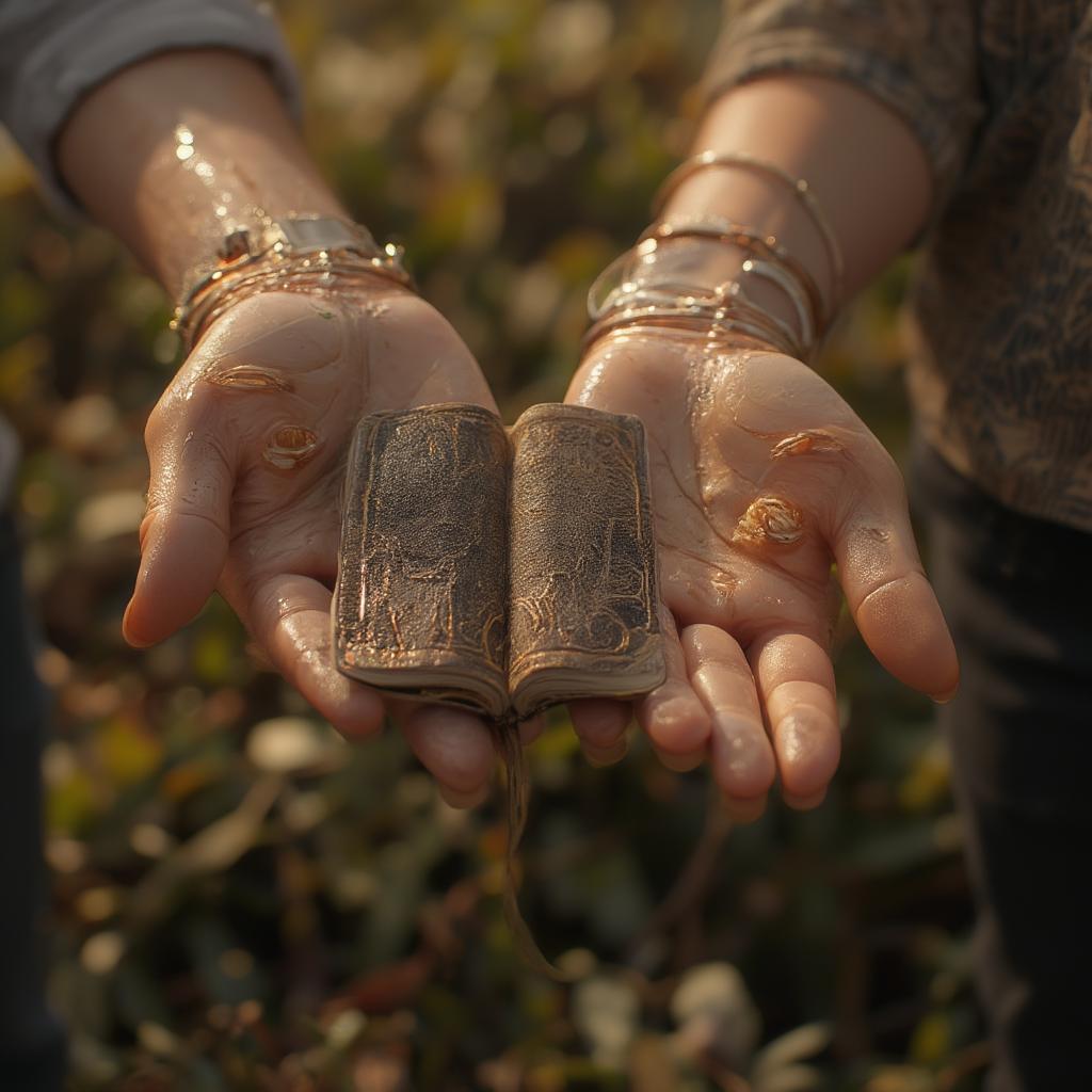 Couple's Hands Holding a Bible