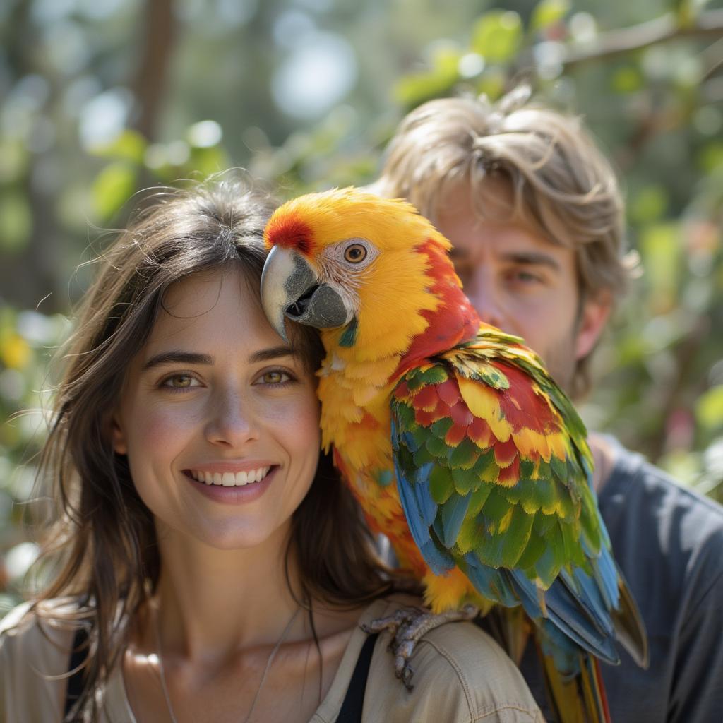 Happy Bird and Owner