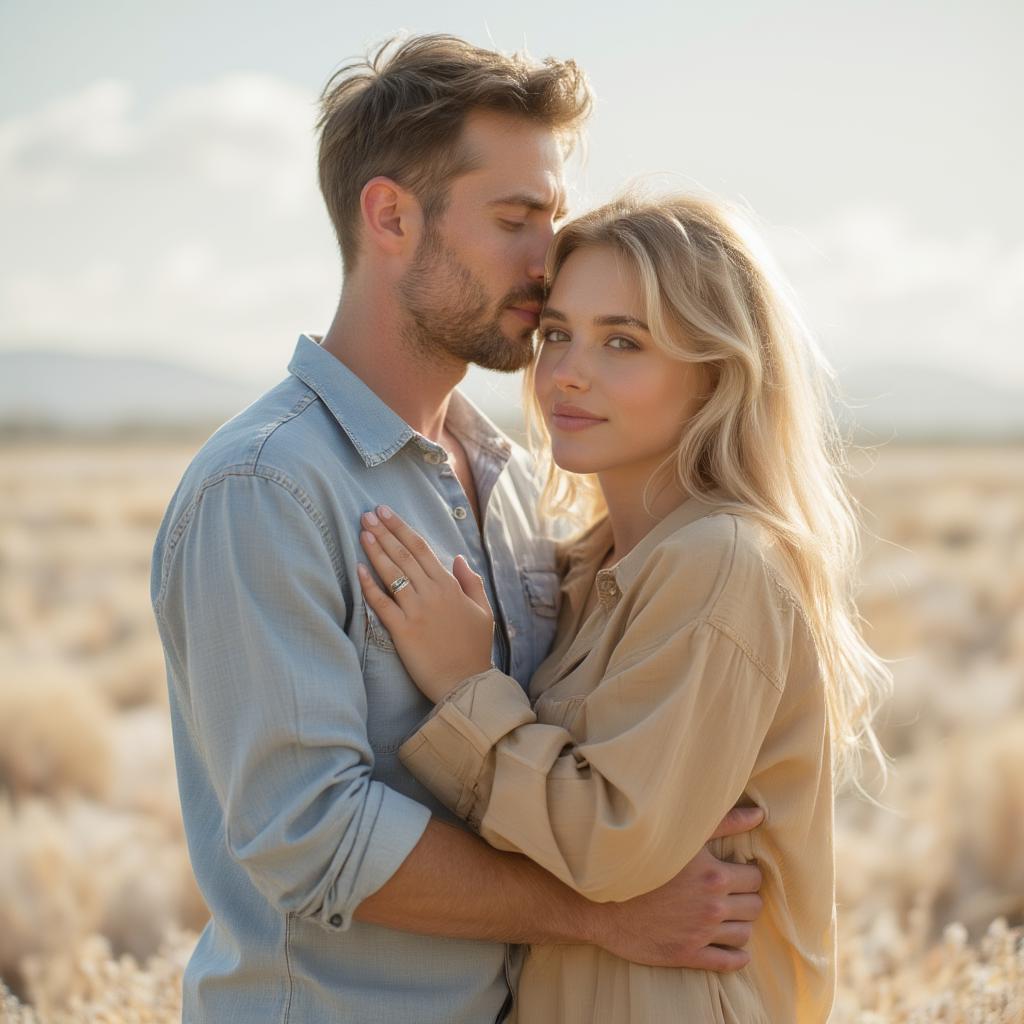 Couple embracing, representing healthy love and trust