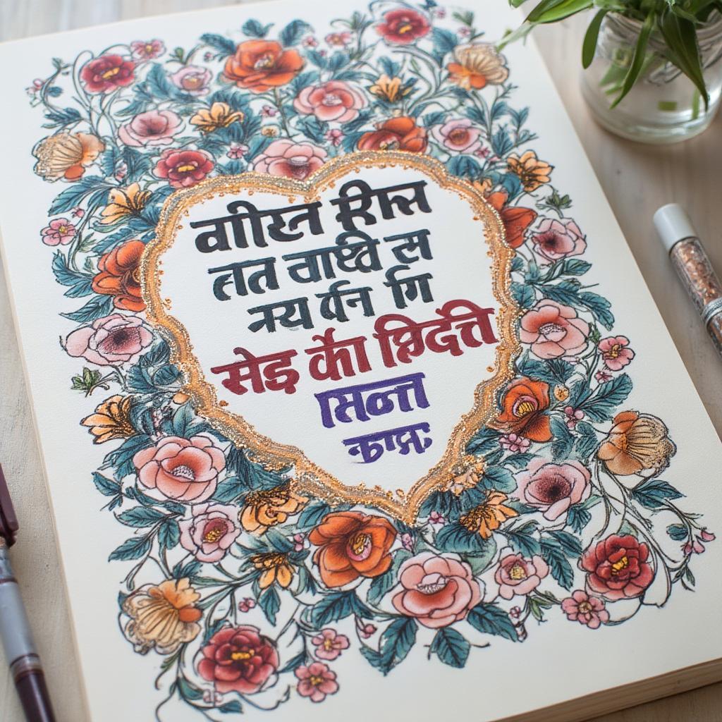 Hindi Love Quotes Calligraphy