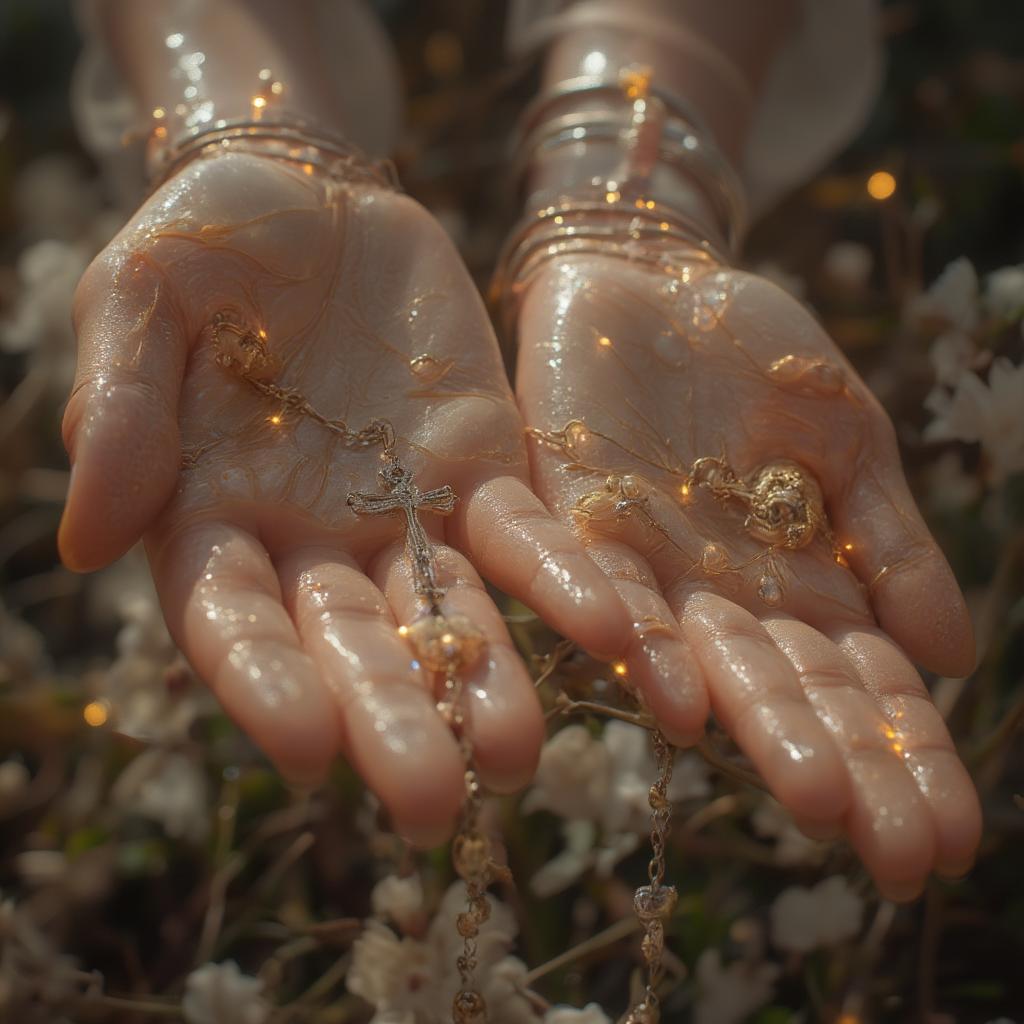 Holding Rosary in Prayer