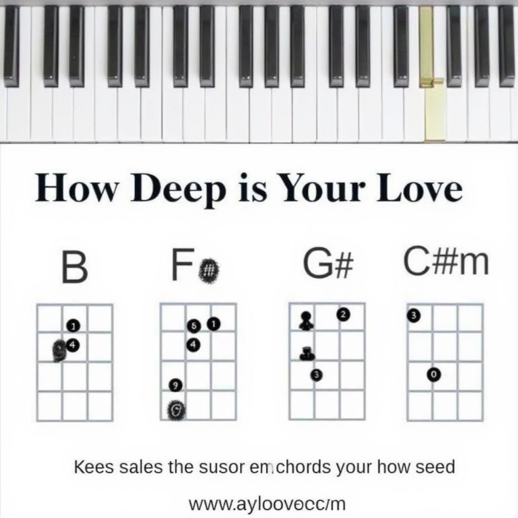 Basic Piano Chords for How Deep Is Your Love