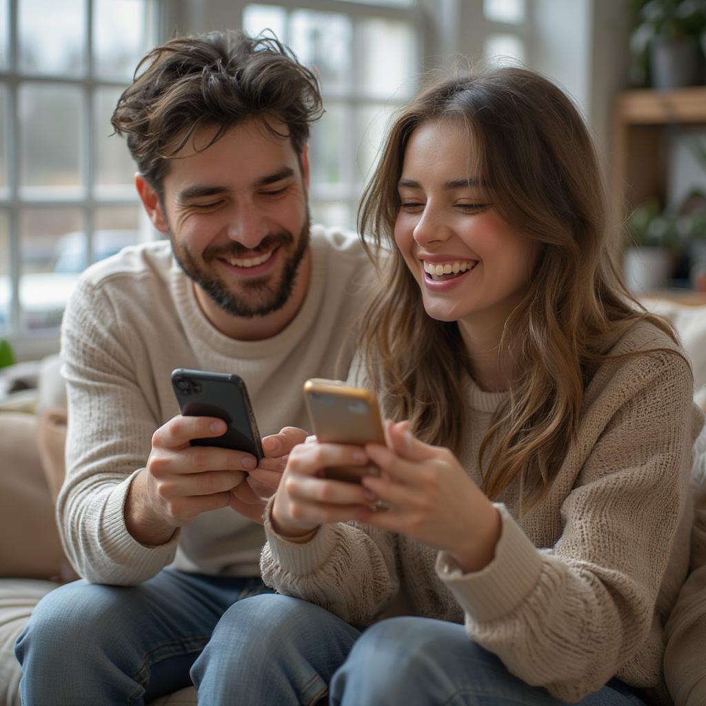 Couple Laughing at Funny "I Love You" Quotes