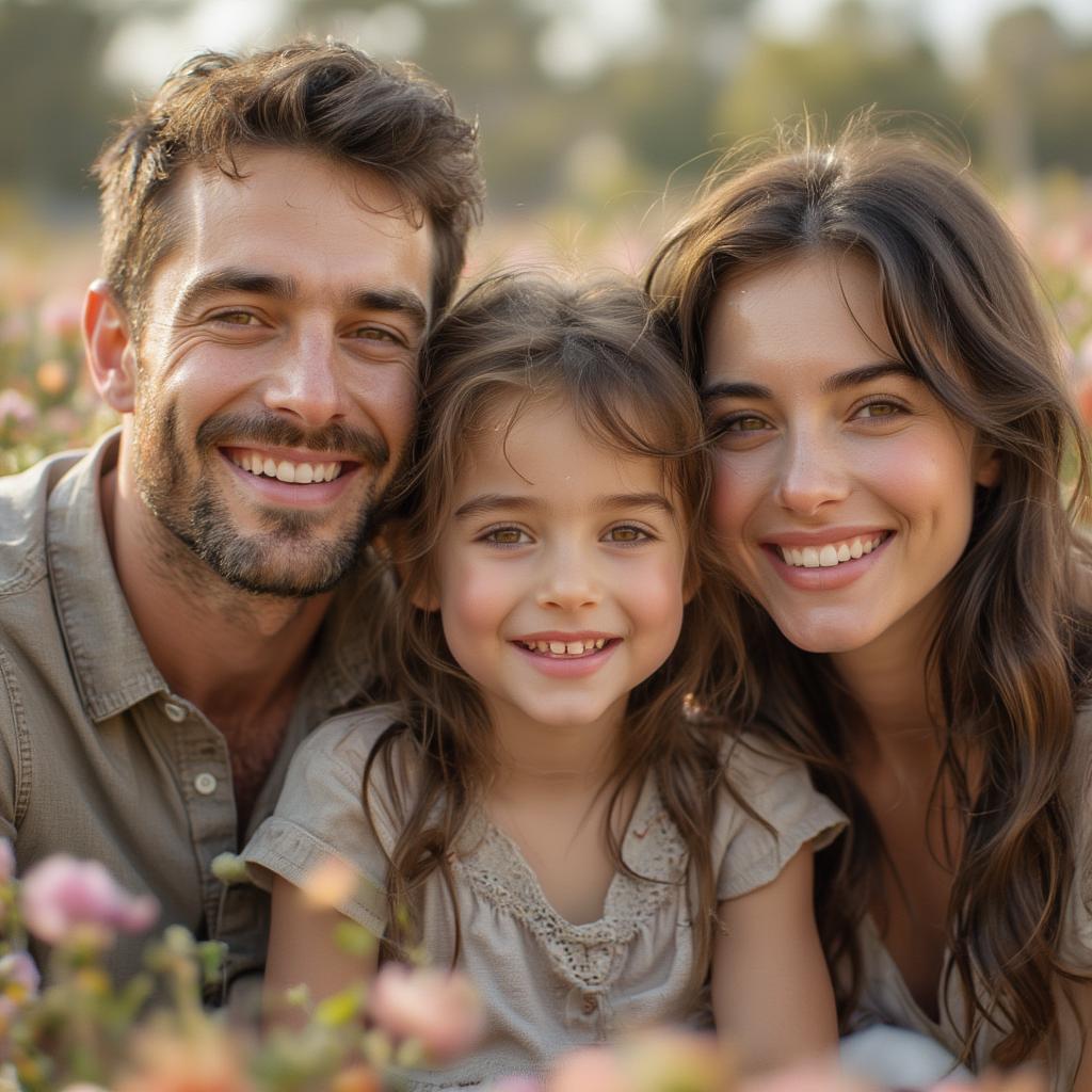 Family Photo with "I Love You" Text