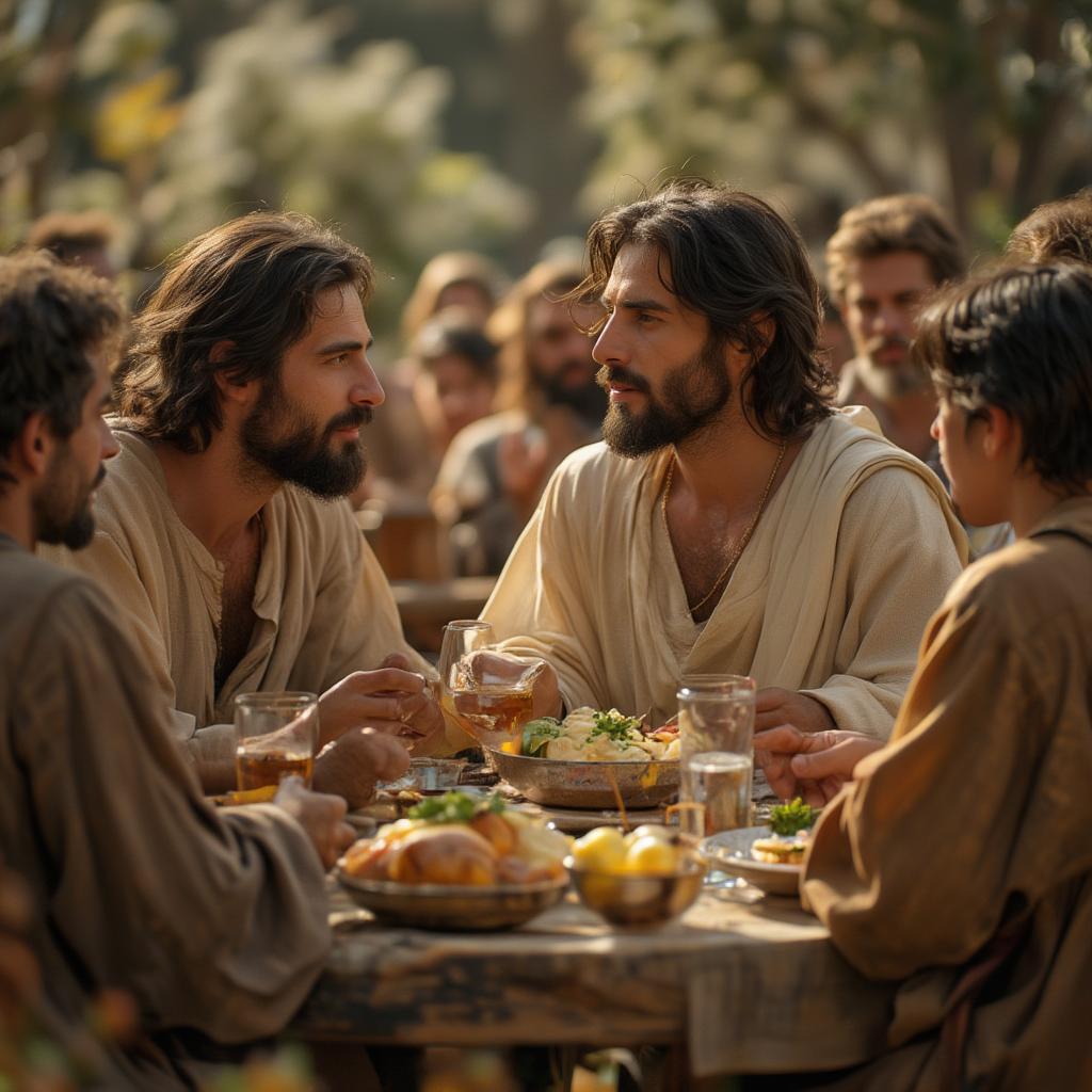 Jesus and his Disciples Sharing a Meal