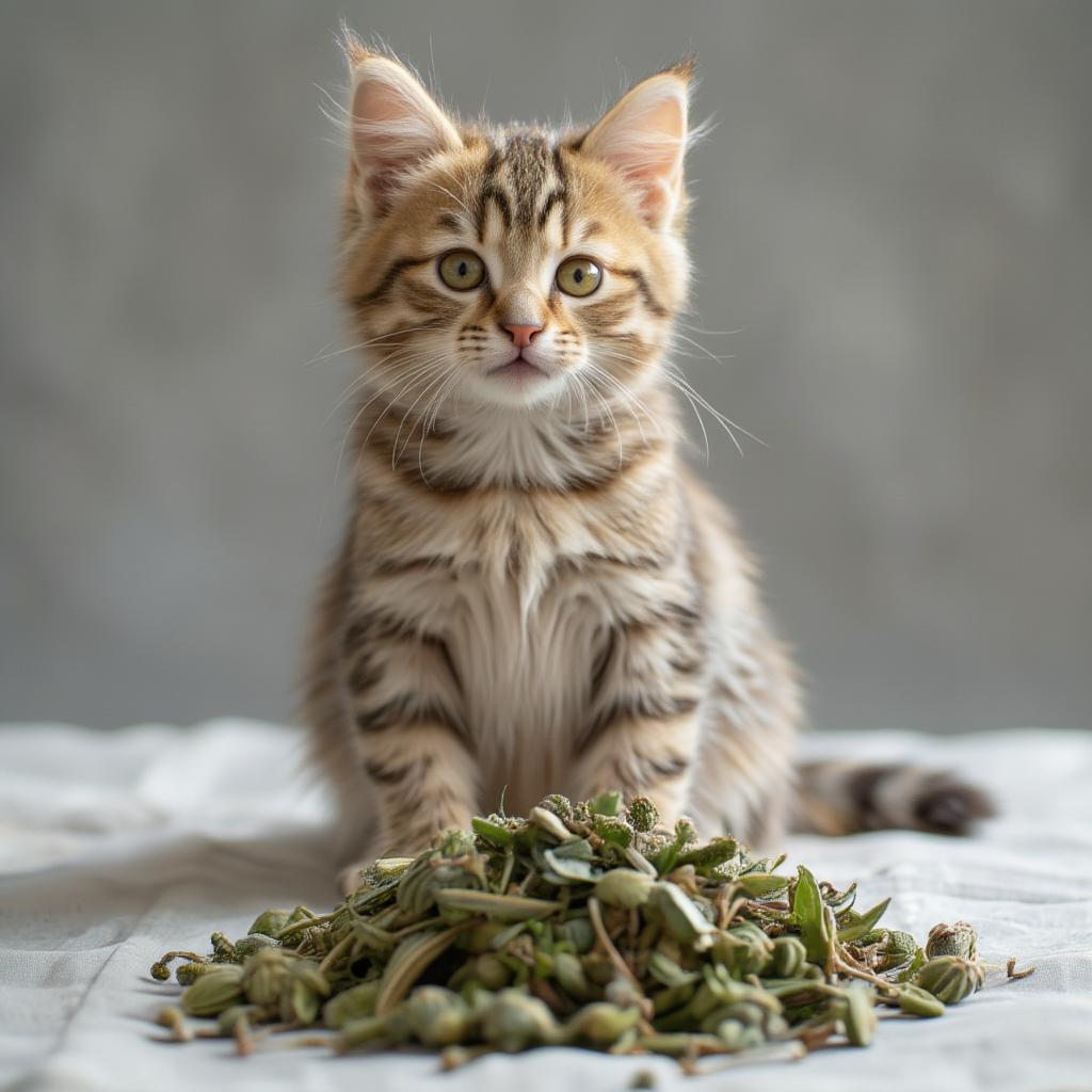 Kitten ignoring catnip