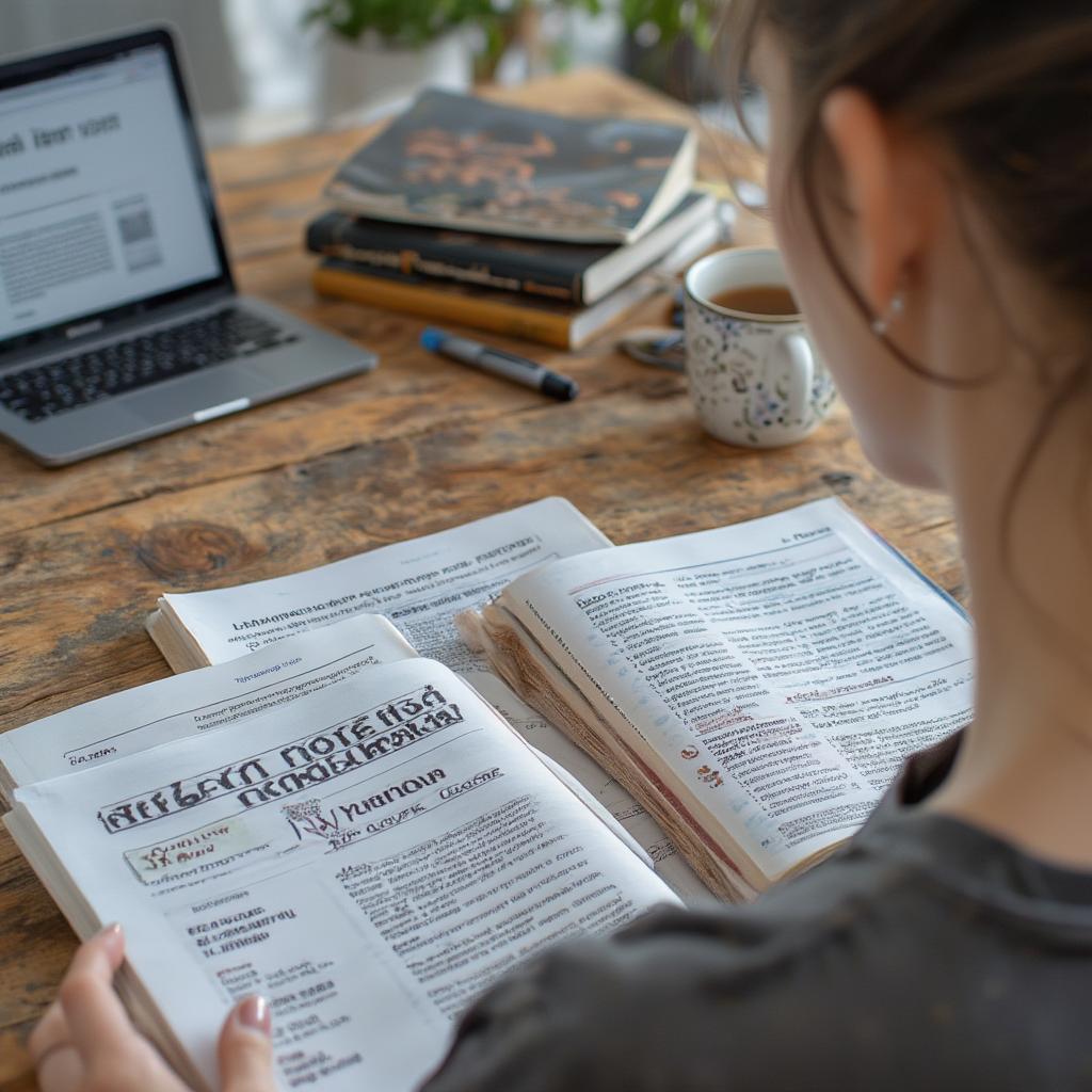 A person diligently studies Russian, highlighting the effort involved in learning a new language and its cultural nuances.