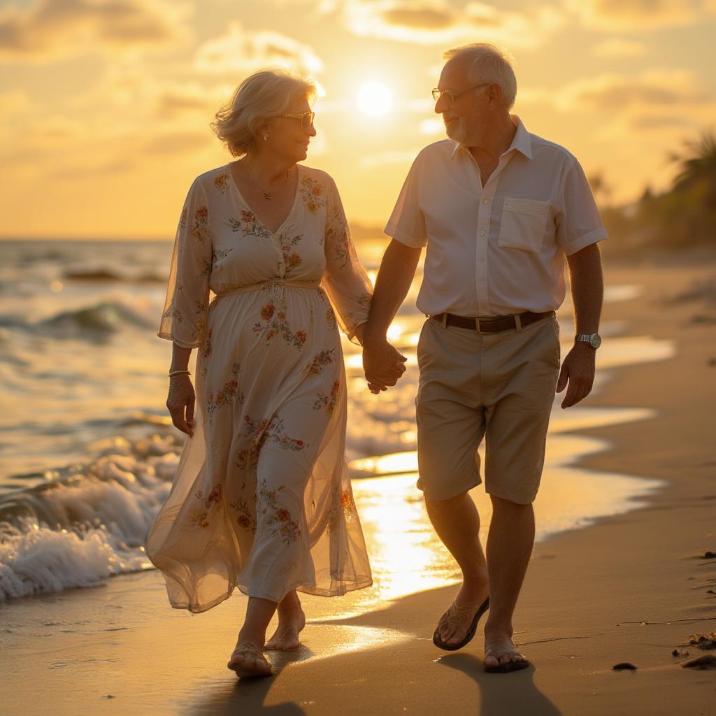 Elderly Couple Holding Hands, Long-Lasting Love