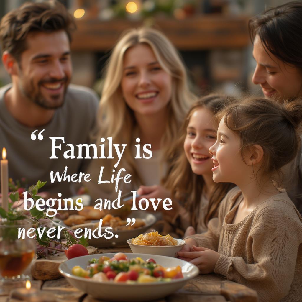 Banner image with a quote about love and family