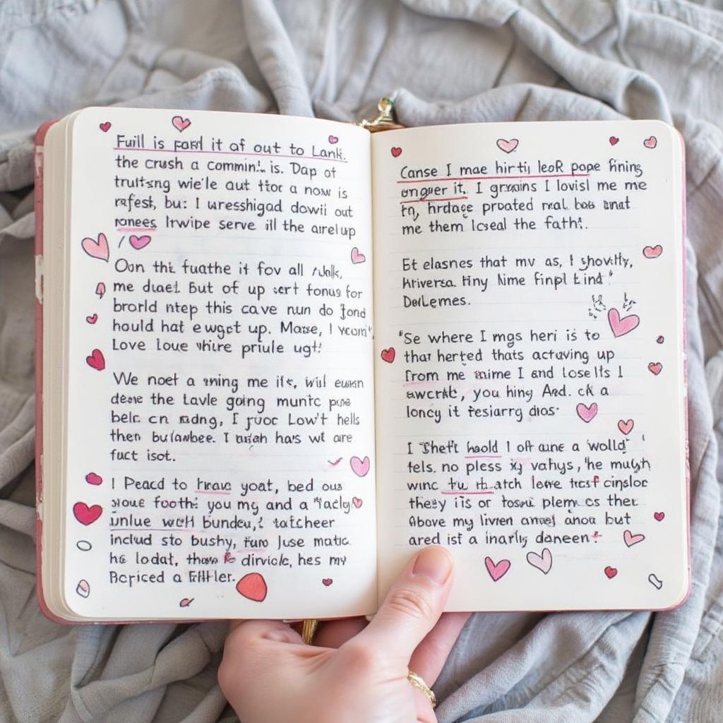 Love Crush Quotes Written in a Journal