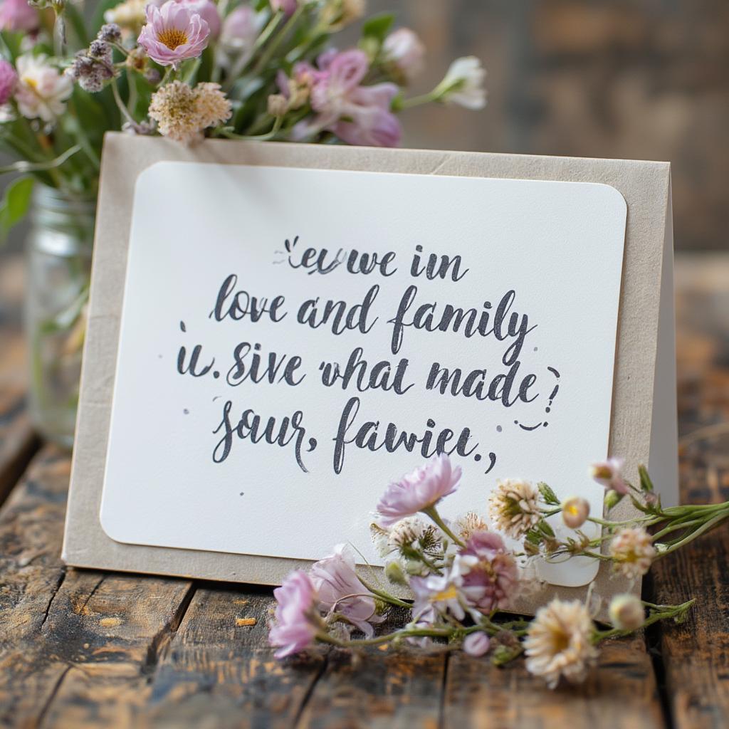 Love and Family Quote Card for Him