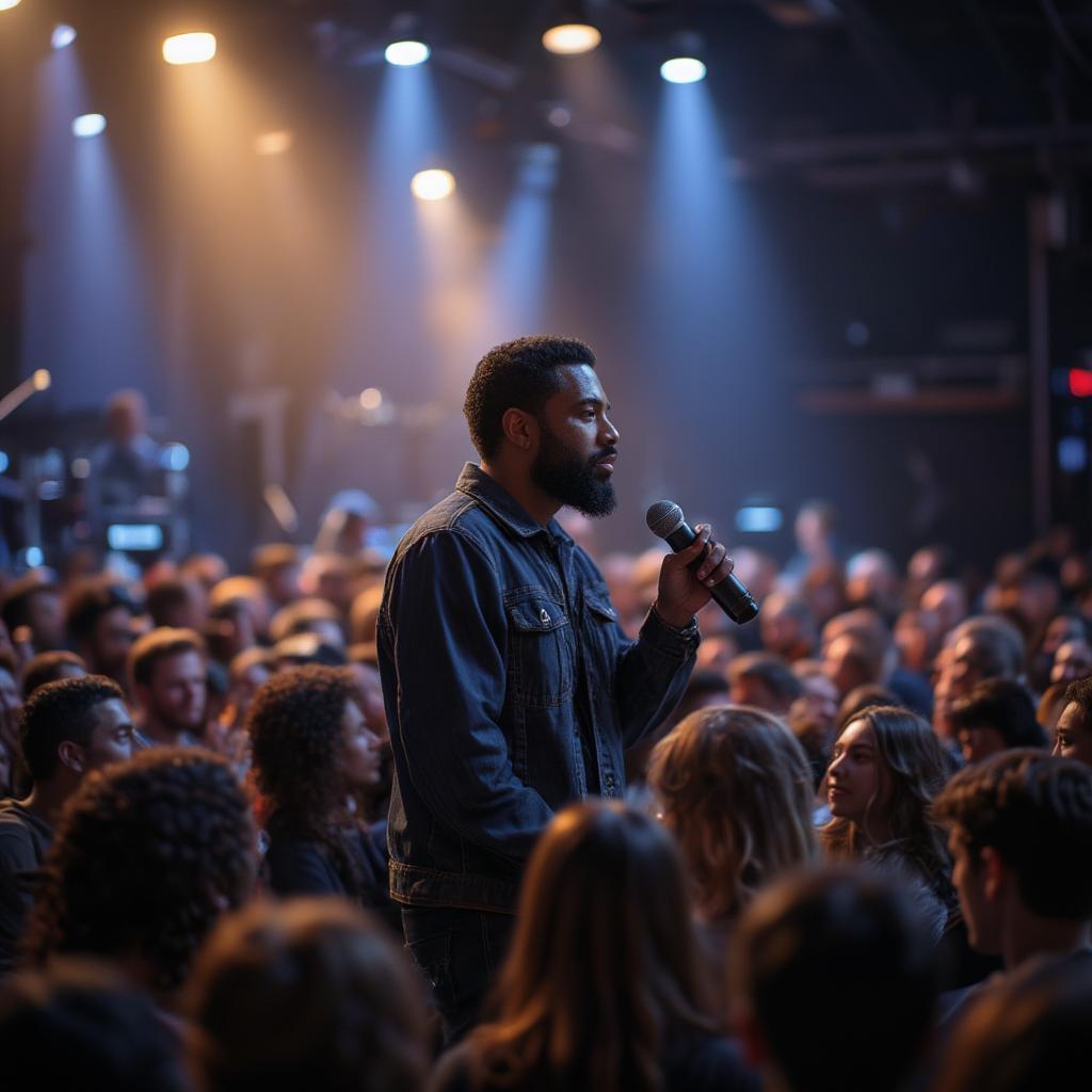 Darius performing at a poetry slam in Love Jones