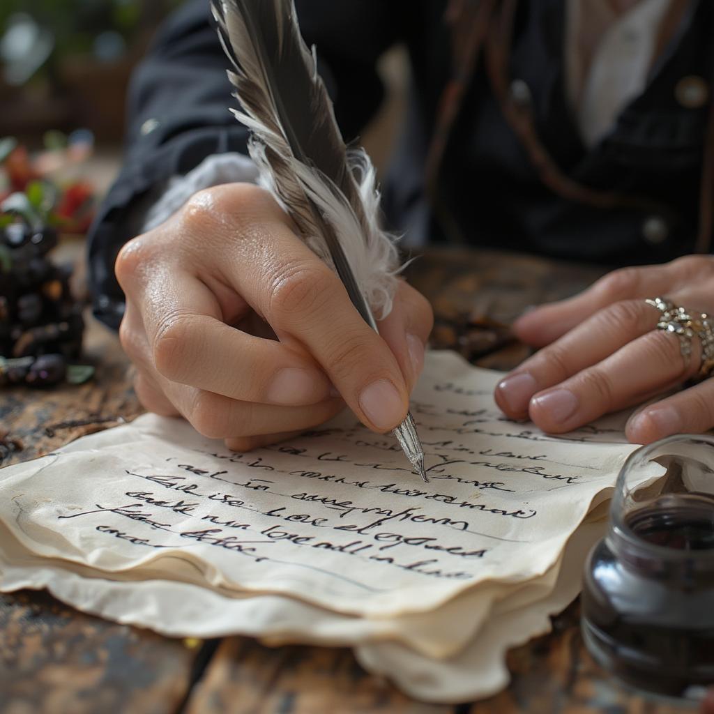 Writing a Love Letter with Quill and Ink