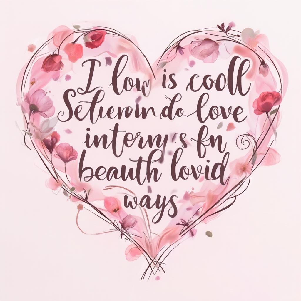 Love Quote Calligraphy on a Heart