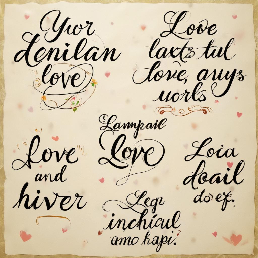 Malayalam love quotes written in elegant calligraphy